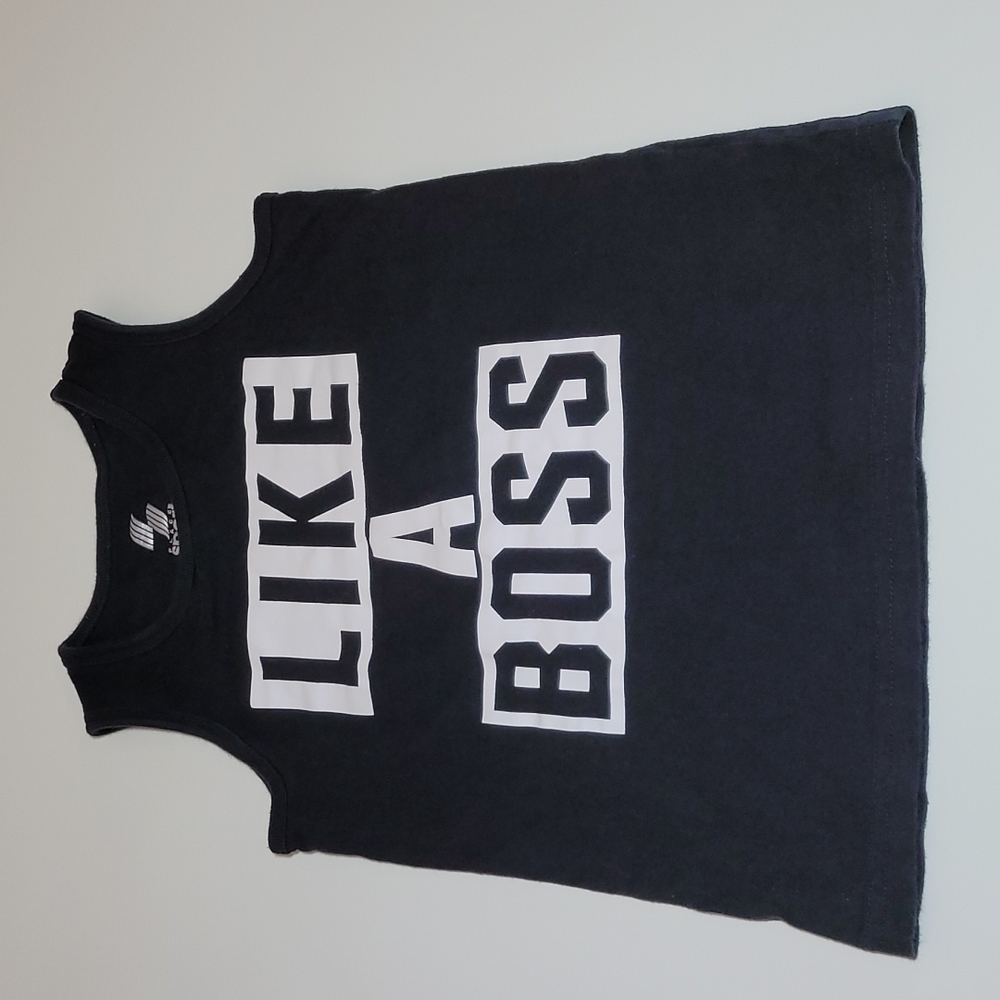 PLACE Sport Black Tank Top with "Like A Boss" Writing